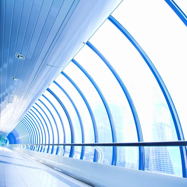 Blått glas korridor — Stockfoto