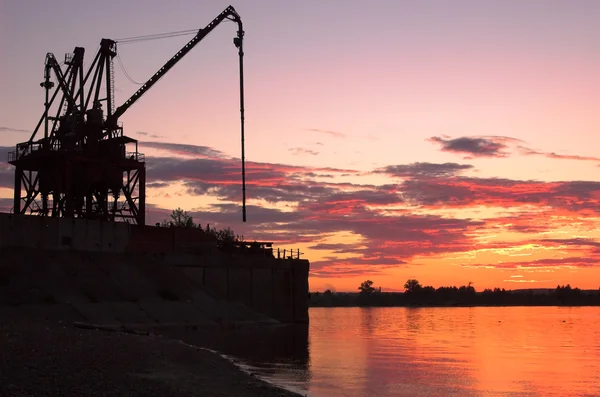 stock image Crane on riverside