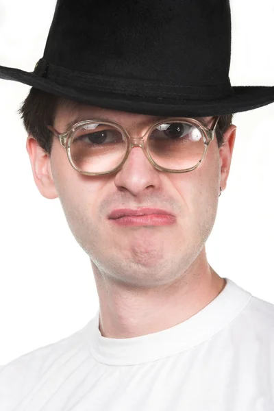 Homem de chapéu e óculos — Fotografia de Stock