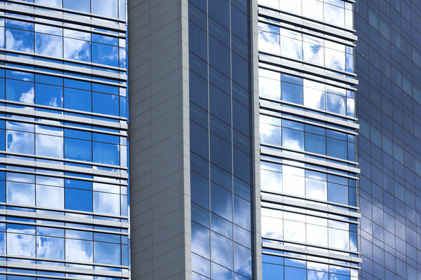 Blue building abstract detail blocks