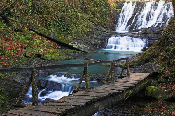 Waterfall with the bridge 2 — Stock Photo, Image