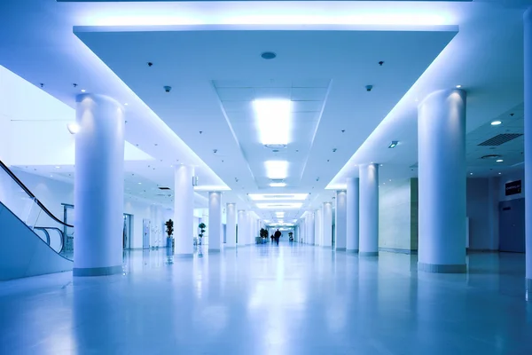 Blue hall of office centre — Stock Photo, Image
