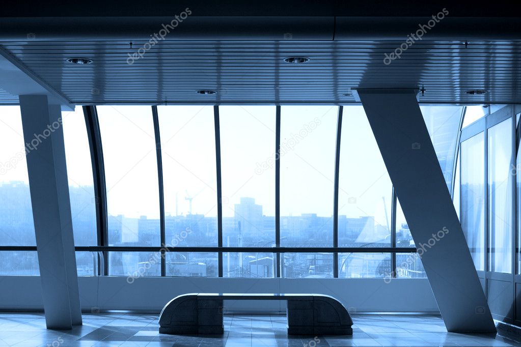 Interior of futuristic building