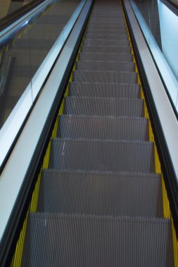 Metro metal escalator staircase clipart