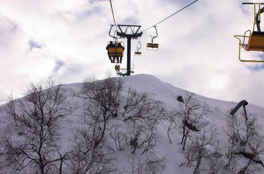 Funicular in mountains clipart