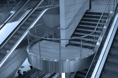 Escalator and stairs clipart