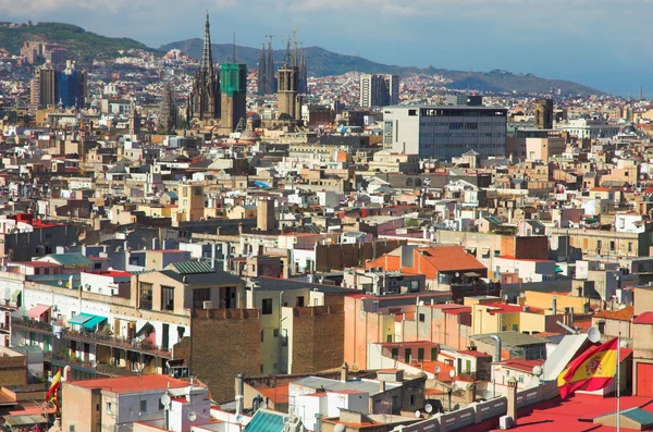 Panorama v Barceloně, barri gothicバルセロナでは、ゴシック地区ゴシック パノラマ — Stock fotografie