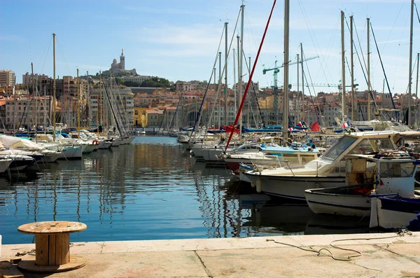 Vessel yachts in Vieux port in Marseille — Stock Photo, Image