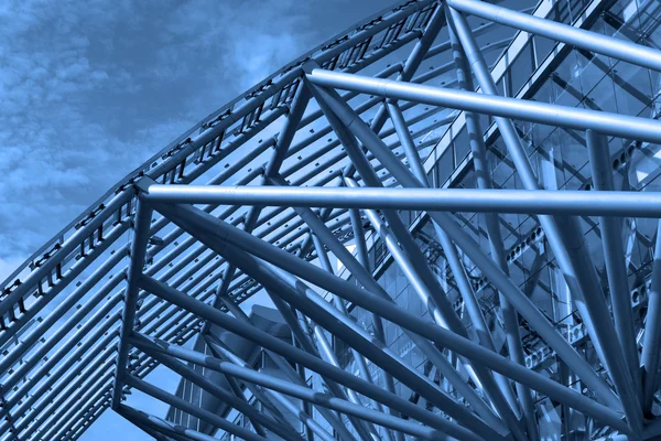 Futuristic business center metal roof — Stock Photo, Image