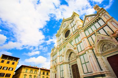 Wide Santa Croce basilica in Florence clipart