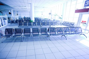 Waiting room, empty place in airport clipart