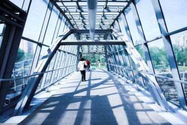 Blue metal corridor clipart