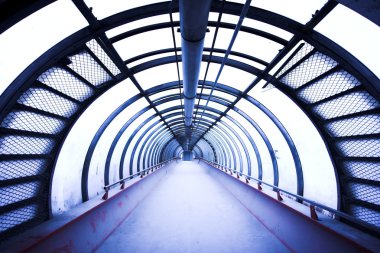 Blue glass corridor clipart