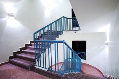 Stairway in hotel and lobby clipart