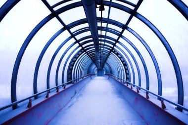 Blue glass corridor clipart