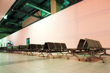 Waiting room, empty place in airport clipart