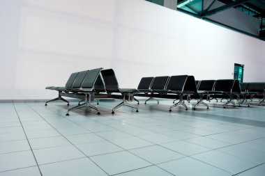 Waiting room, empty place in airport clipart