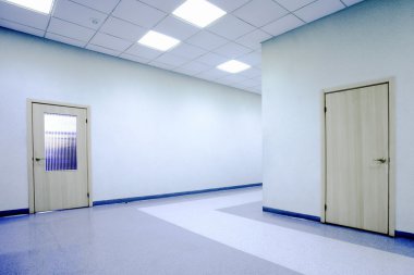 Blue office hall clipart