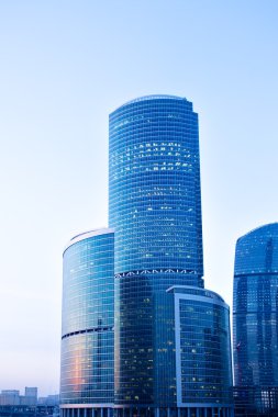 Blue modern skyscrapers