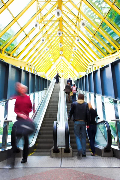 Mooving escalators and stairs — Stock Photo, Image