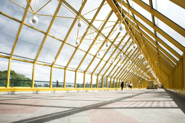 Yellow corridor, spheres and — Stock Photo, Image