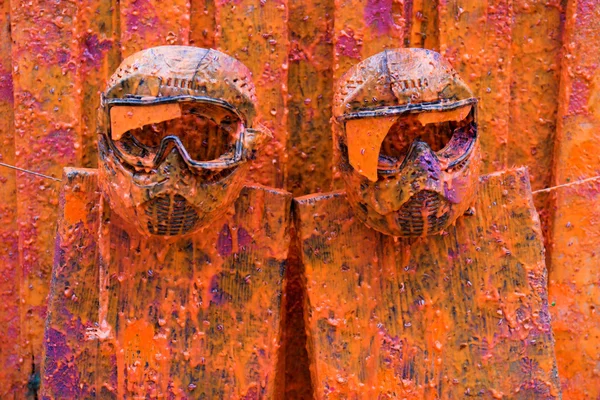 Цветные защитные маски для пейнтбола — стоковое фото