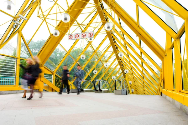 Yellow corridor, spheres and — Stock Photo, Image