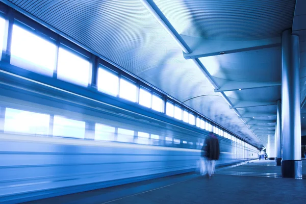 Mavi tren, metro — Stok fotoğraf