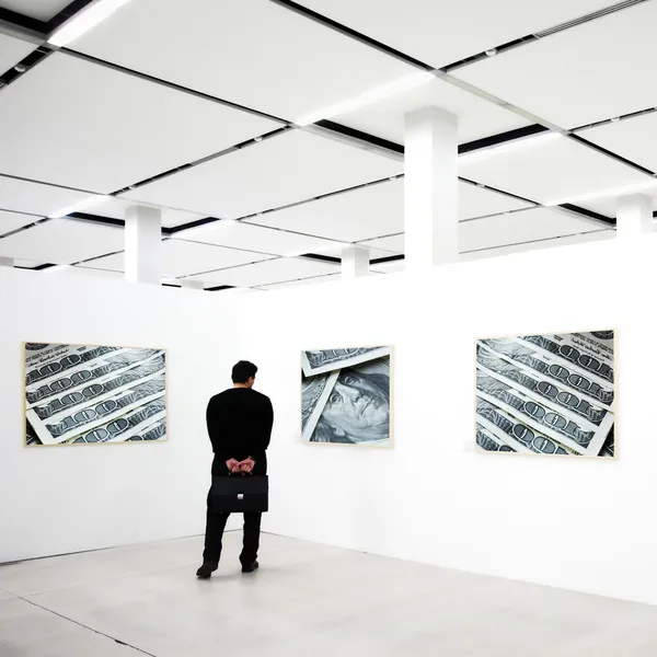 Frames on exposition with photo — Stock Photo, Image