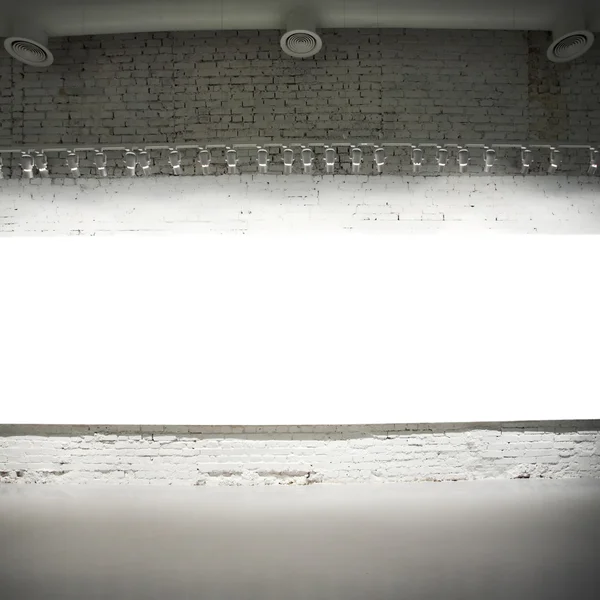 Banner alb gol pe perete — Fotografie, imagine de stoc