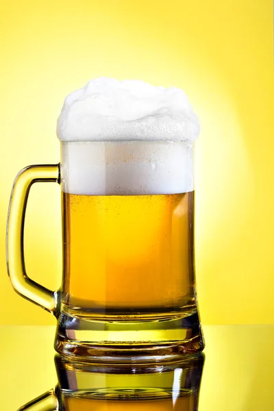 Full mug of lager beer — Stock Photo, Image
