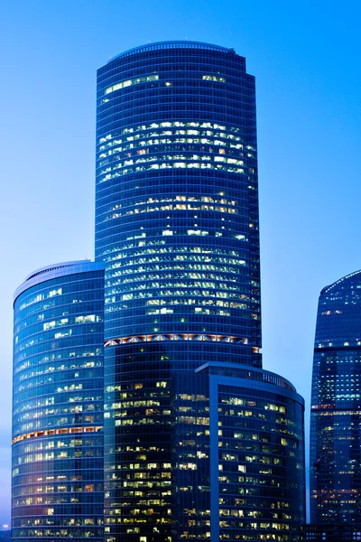 New skyscrapers at evening — Stock Photo, Image