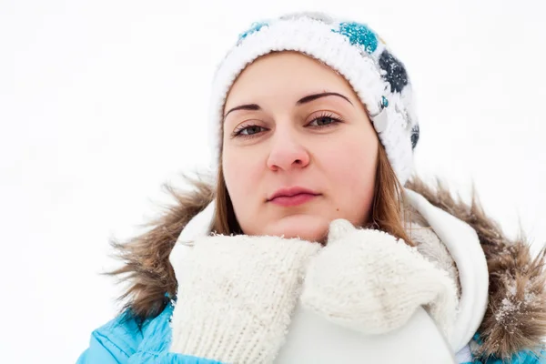 Zimní dívka s snowboardu — Stock fotografie