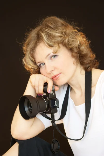 The woman with the camera — Stock Photo, Image