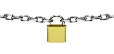 Metal chain and lock clipart