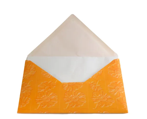 Oranje envelop — Stockfoto