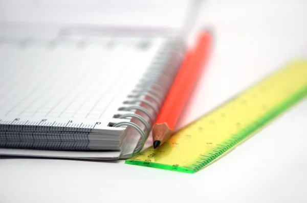 Notebook and orange pencil — Stock Photo, Image