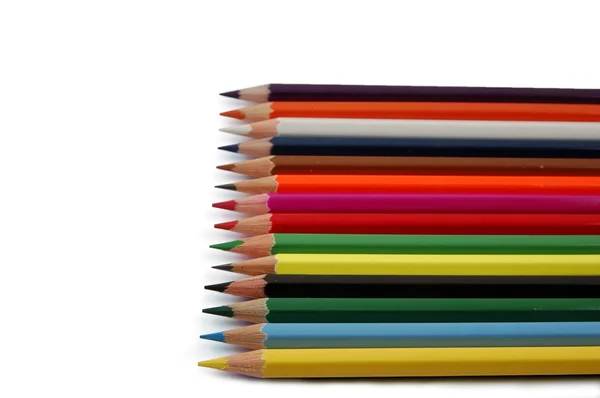 一套彩色铅笔 — 图库照片