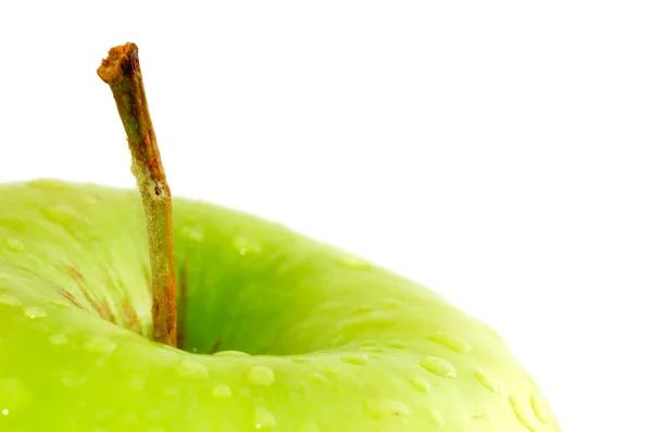 Zöld alma fehér háttér — Stock Fotó
