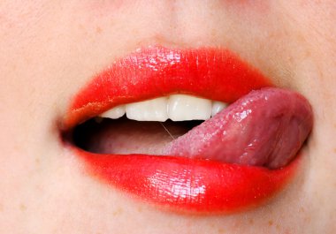 Close-up mouth and tongue clipart
