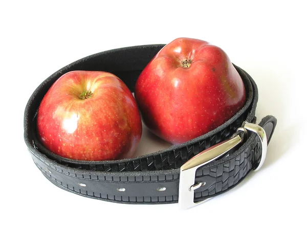 Dvě jablka v pásu — Stock fotografie