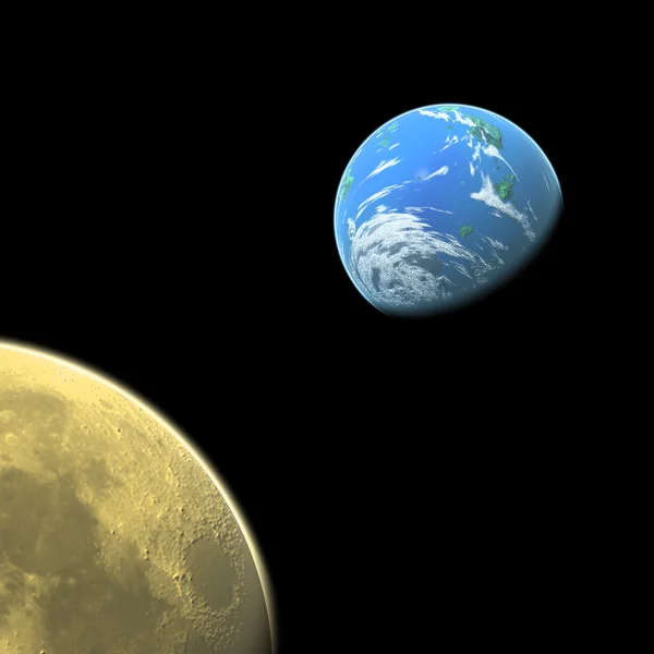 Lua e terra — Fotografia de Stock