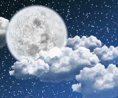 Beautiful moon night clipart