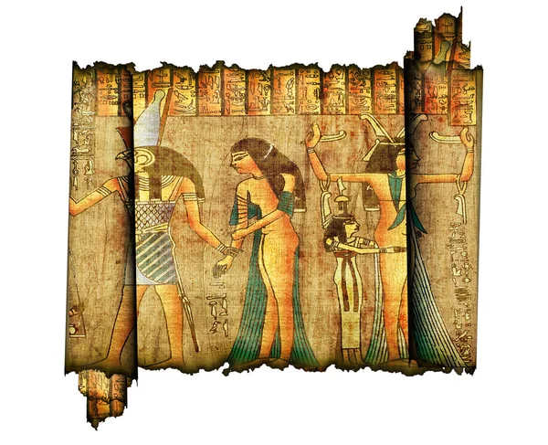 Старый рулон папируса эгийтов — стоковое фото