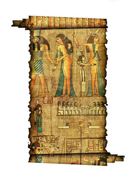 Vieux rouleau de papyrus égyptien — Photo