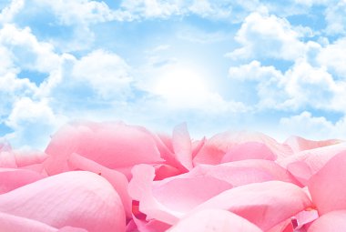 Soft pink petals in heaven clipart