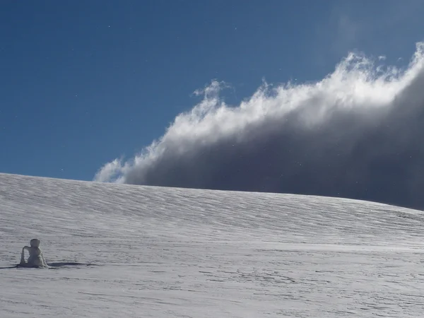 Boneco de neve e nuvem — Fotografia de Stock