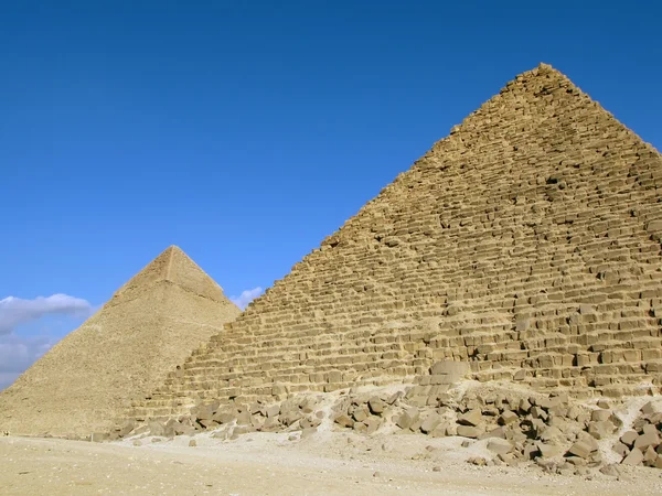 Två pyramiderna i giza, Egypten — Stockfoto