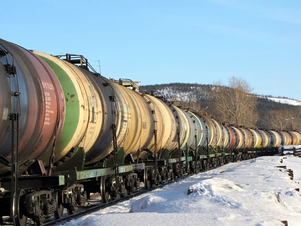 鉄道による油の輸送 — ストック写真