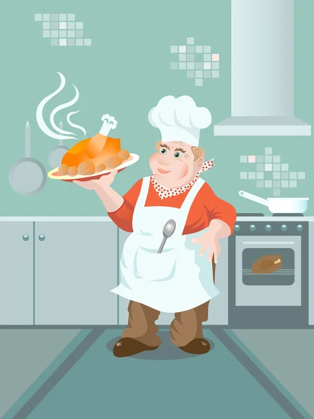 Cozinheiro dos desenhos animados — Vetor de Stock